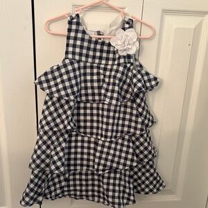 Janie and Jack Black and White Gingham Ruffle Dress